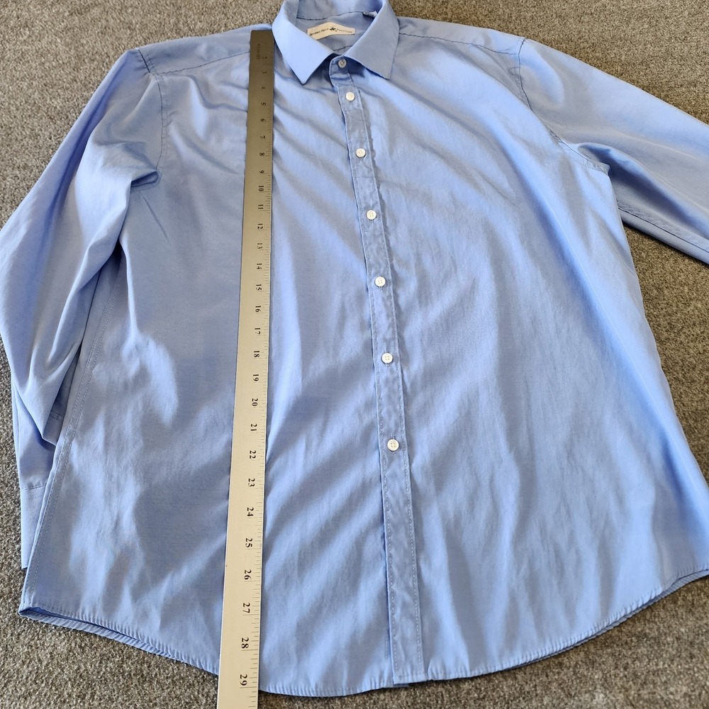 Beverly Hills Polo Club Men's Large Blue Dress Shirt Button Front Long Sleeve - Picture 9 of 10